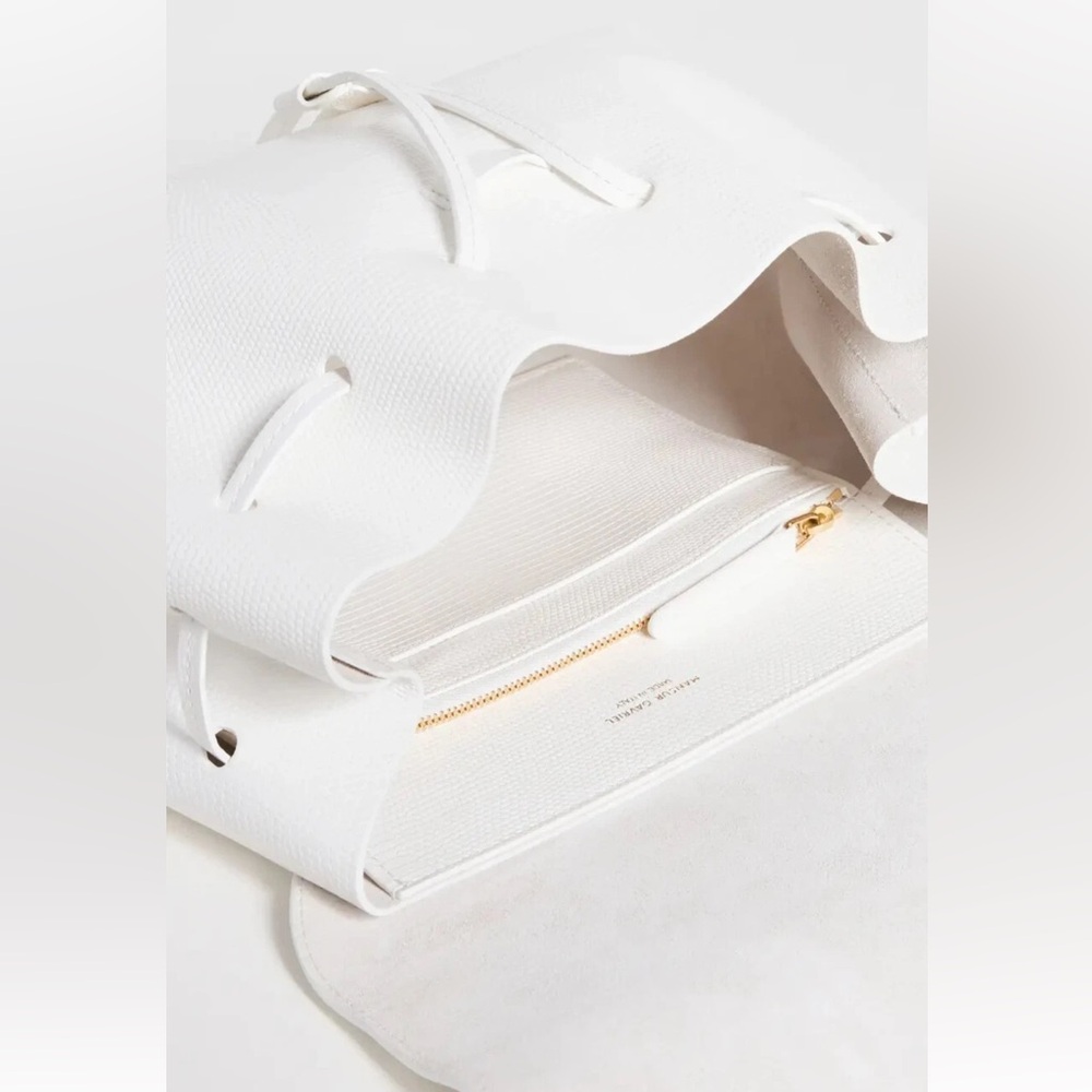 Mansur Gavriel White Lady Bag Leather and Suede Crossbody Snake Embossed - Picture 5 of 10